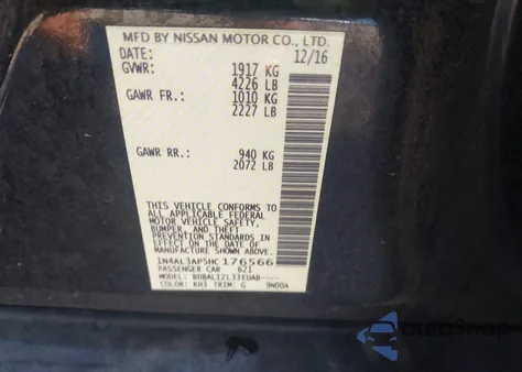 2017 Nissan Altima 2.5 Sv из США, поврежденный, VIN 1N4AL3AP5HC176566